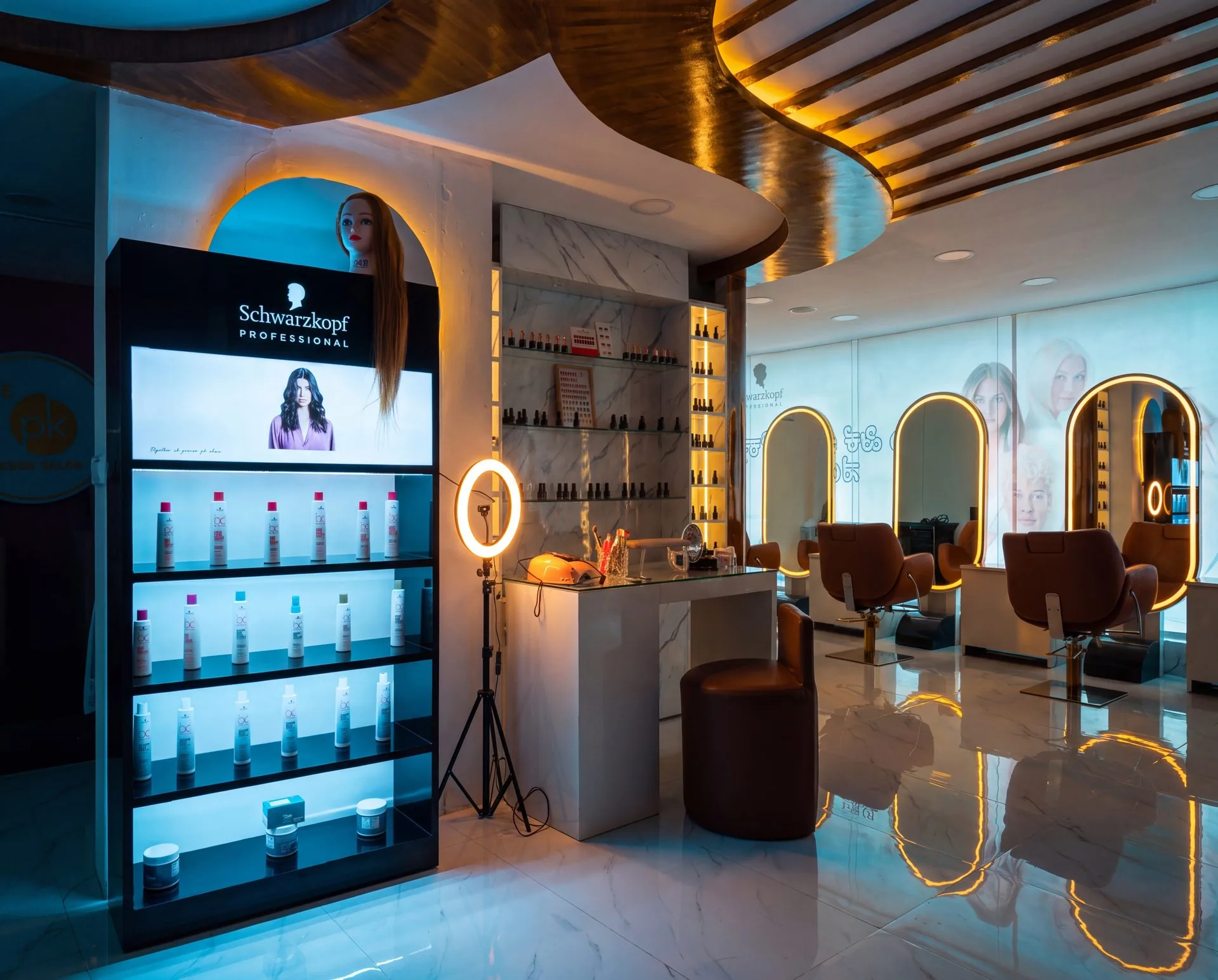Interior of The PK Unisex Salon